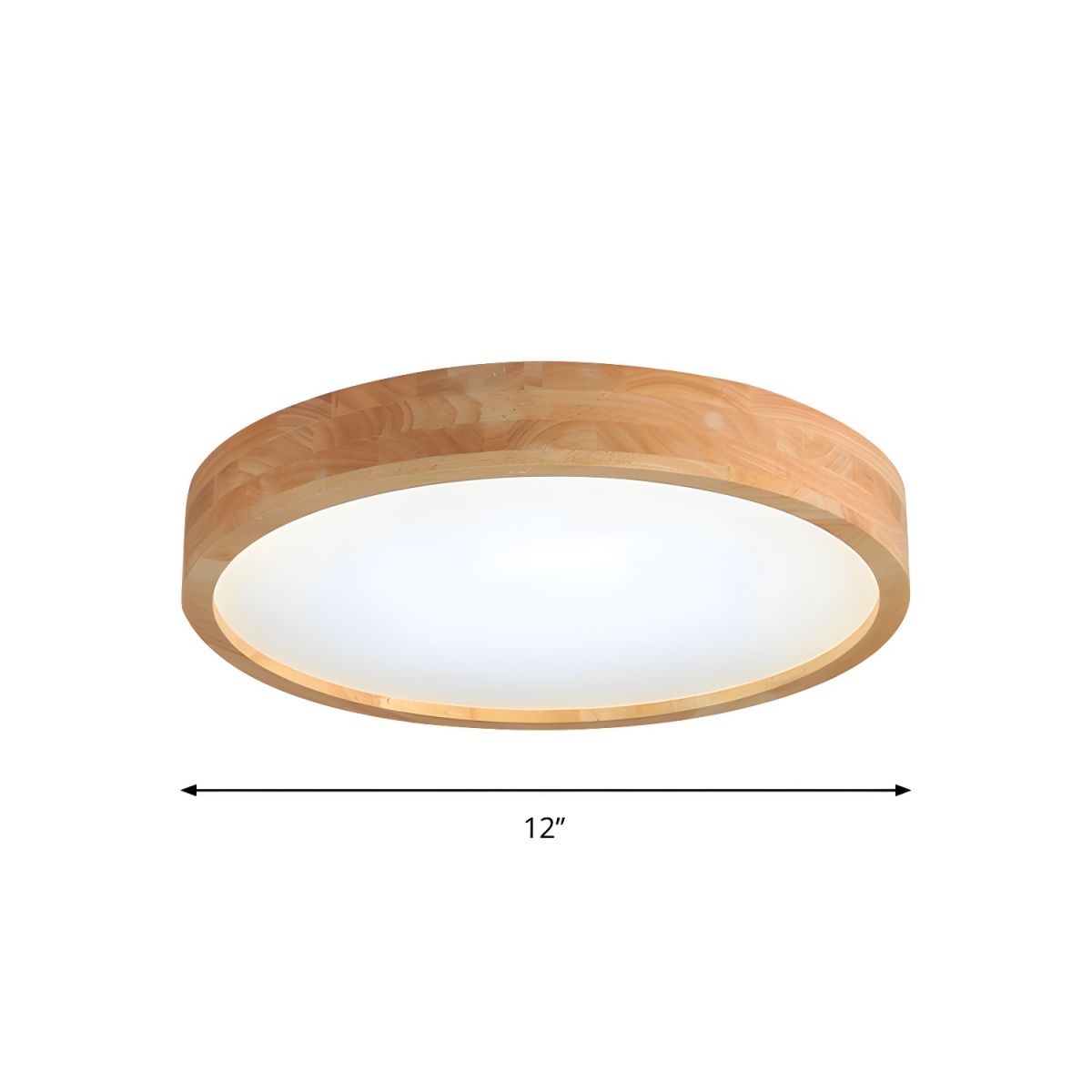 Ceiling Light Round Wood LED Flush Mount Nordic Style | Zanira