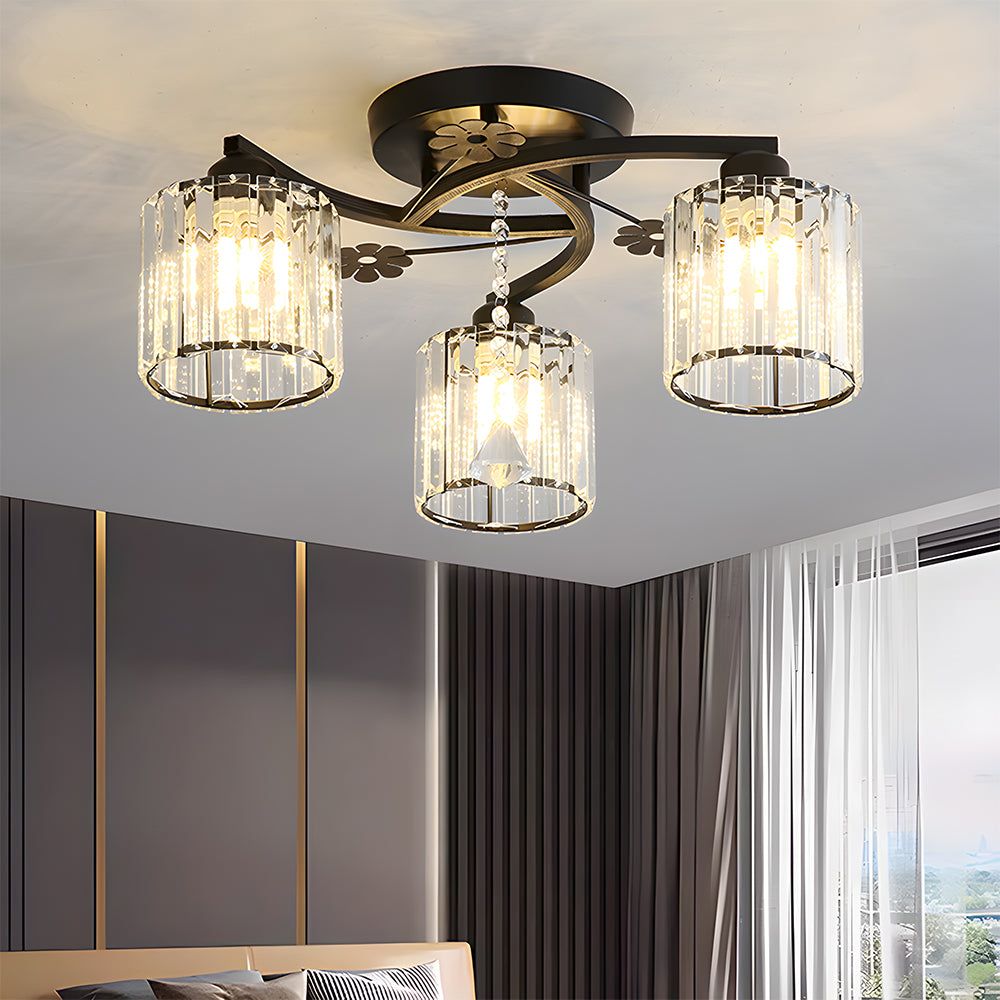 Ceiling Light Semi Flush Crystal Build for Home Lighting | Aleris