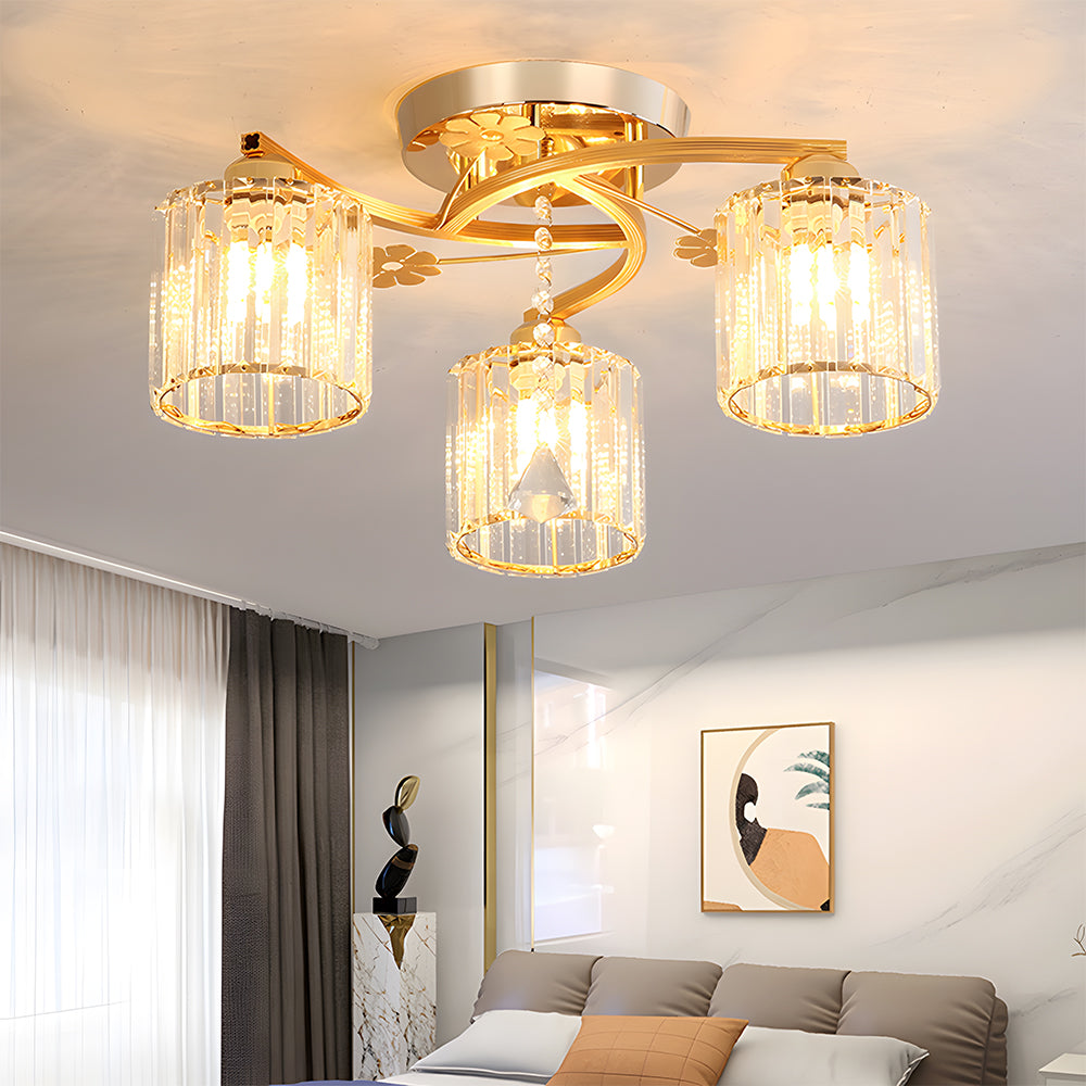 Ceiling Light Semi Flush Crystal Build for Home Lighting | Aleris