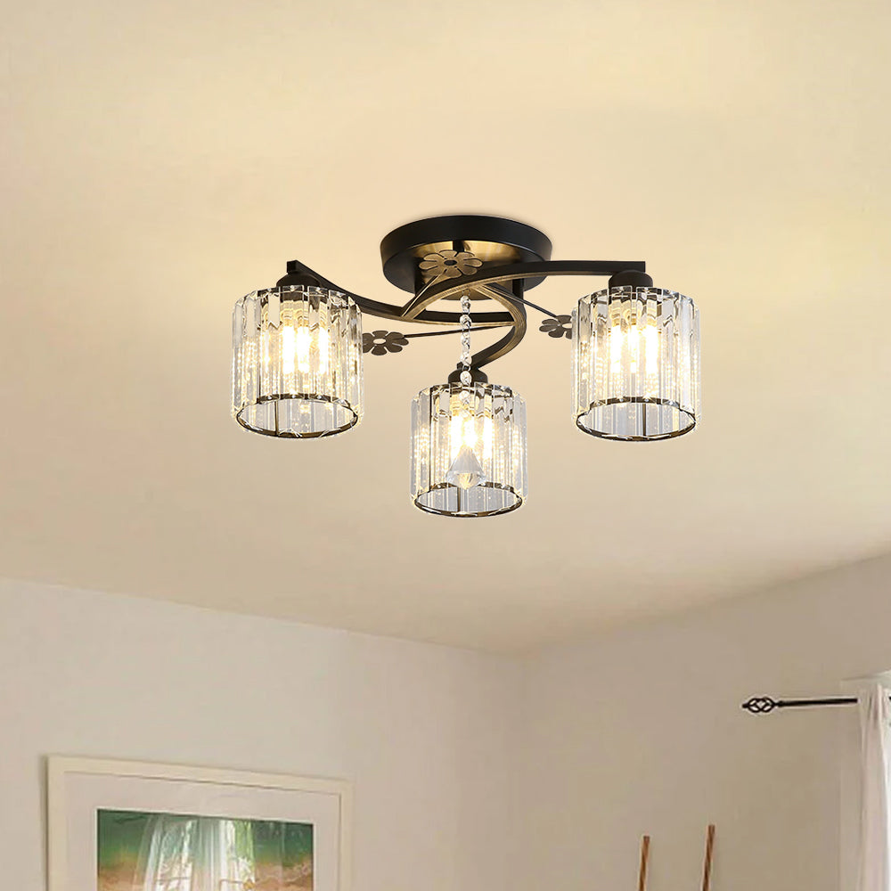 Ceiling Light Semi Flush Crystal Build for Home Lighting | Aleris