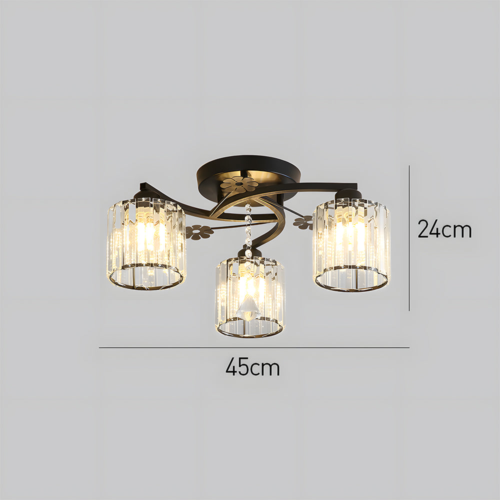 Ceiling Light Semi Flush Crystal Build for Home Lighting | Aleris
