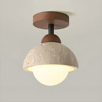 Ceiling Light Semi Flush White Glass Japanese Style | Oritan