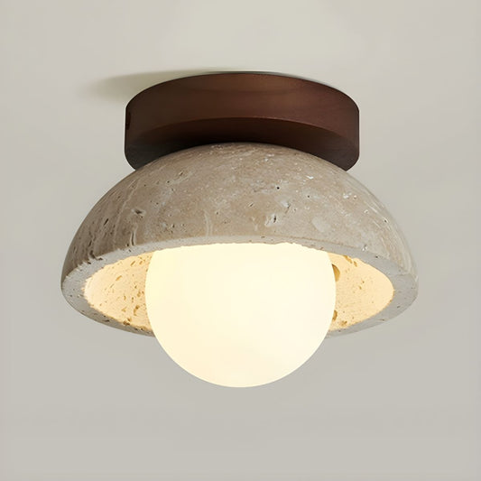 Ceiling Light Semi Flush White Glass Japanese Style | Oritan