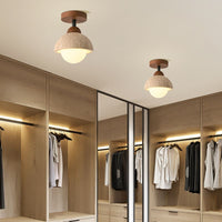 Ceiling Light Semi Flush White Glass Japanese Style | Oritan