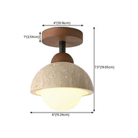 Ceiling Light Semi Flush White Glass Japanese Style | Oritan