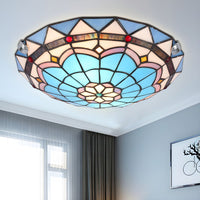 Ceiling Light Stained Glass Tiffany Flush Mount | Barovio