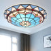 Ceiling Light Stained Glass Tiffany Flush Mount | Barovio