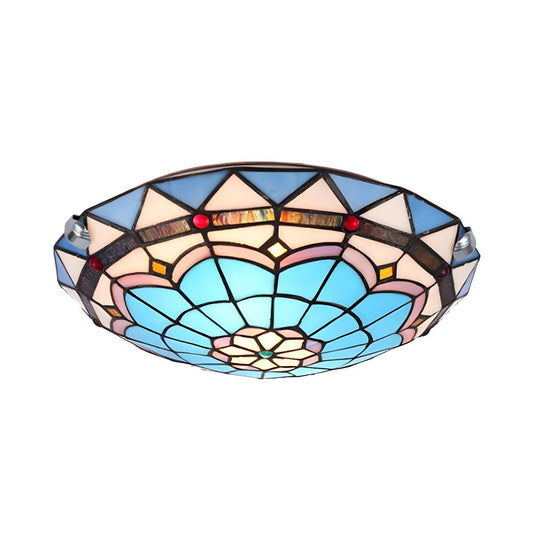 Ceiling Light Stained Glass Tiffany Flush Mount | Barovio