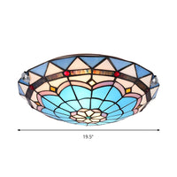 Ceiling Light Stained Glass Tiffany Flush Mount | Barovio