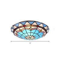 Ceiling Light Stained Glass Tiffany Flush Mount | Barovio