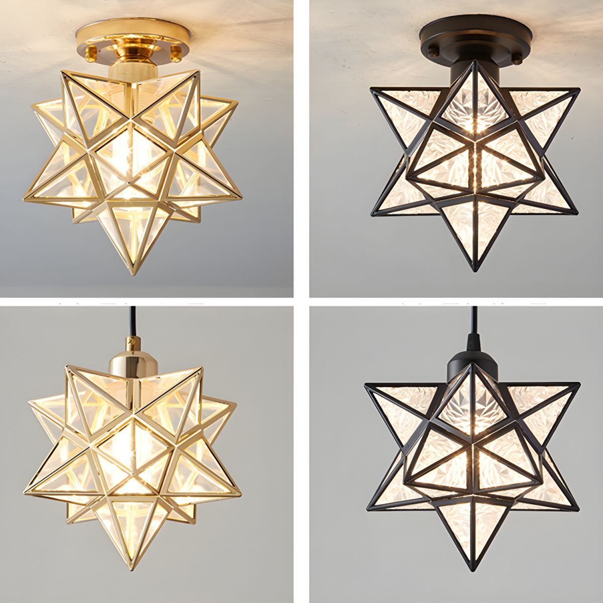 Ceiling Light Star Design Nordic Colonial Style | Aurevo