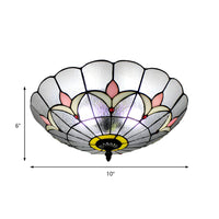 Ceiling Light Tiffany Glass Bowl Classic Flush Mount | Floreva