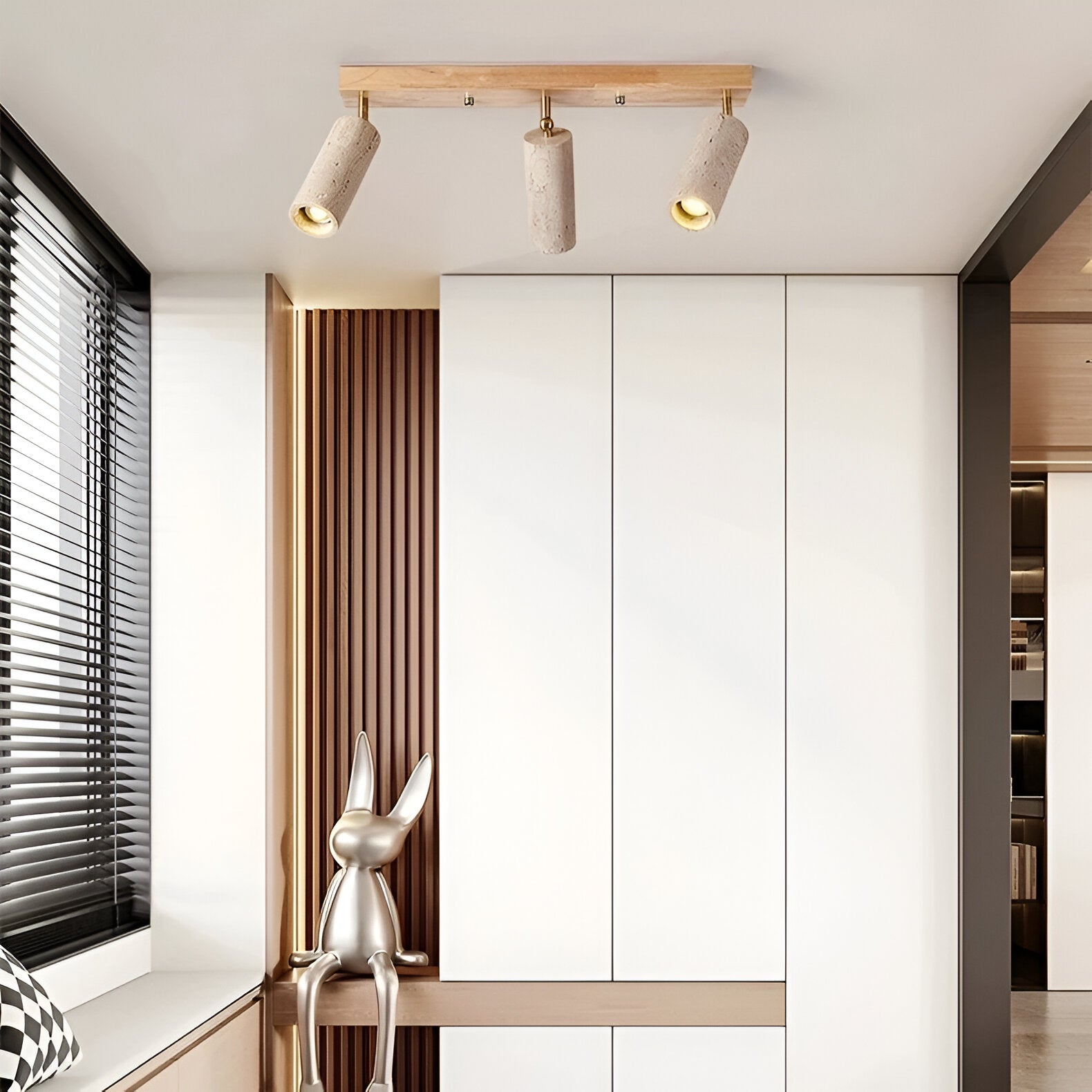 Ceiling Light Travertine Finish with Modern Design | Fenric