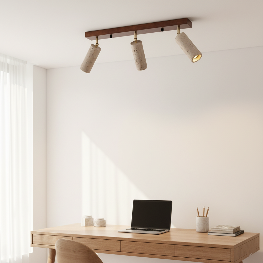Ceiling Light Travertine Finish with Modern Design | Fenric