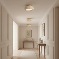 Ceiling Light Travertine Stone Wooden Base Modern Interior | Cairns