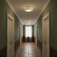 Ceiling Light Travertine Stone Wooden Base Modern Interior | Cairns