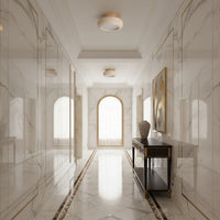 Ceiling Light Travertine Stone Wooden Base Modern Interior | Cairns