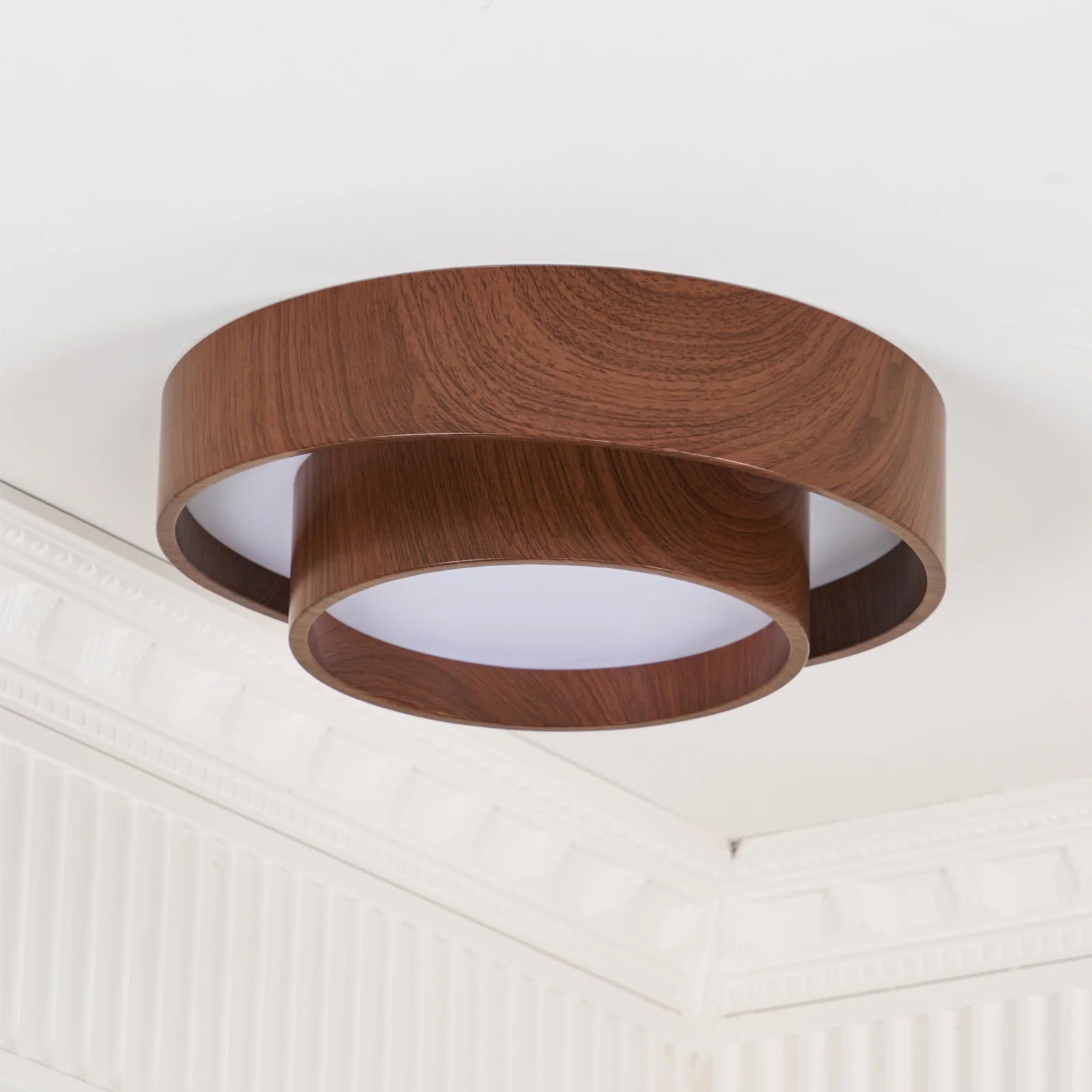 Ceiling Light Walnut Finish in Modern Style | Vaakori