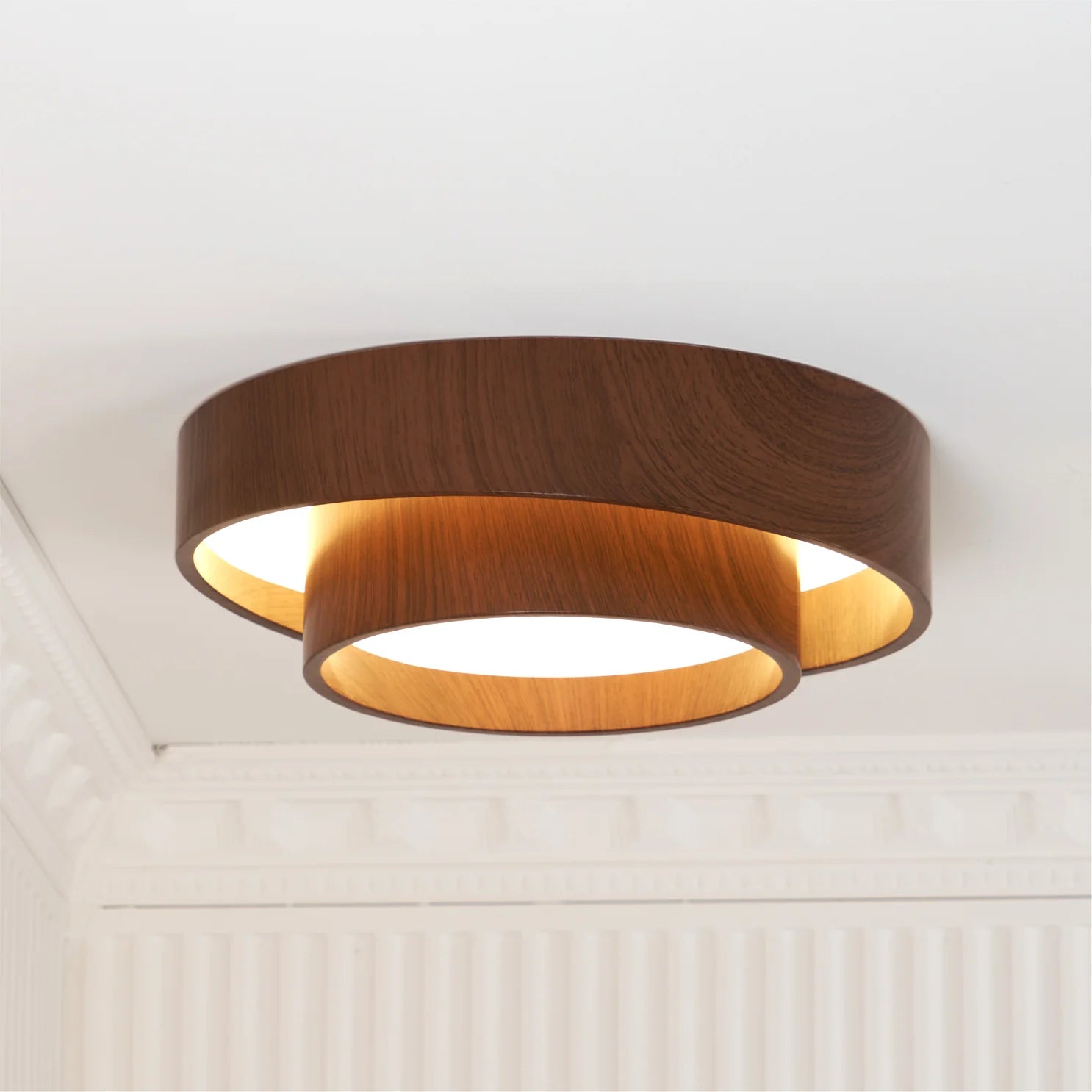 Ceiling Light Walnut Finish in Modern Style | Vaakori