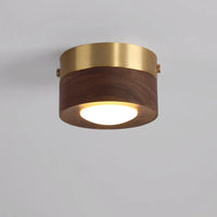 Ceiling Light Walnut Wood with LED Spotlight | Miloro