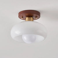 Ceiling Light Wood Glass in Vintage Style | Feranti