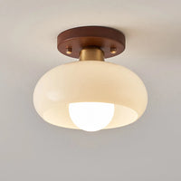 Ceiling Light Wood Glass in Vintage Style | Feranti