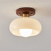 Ceiling Light Wood Glass in Vintage Style | Feranti