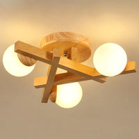 Ceiling Light Wooden Crossed Lines Modern Interior Lighting | Wolira