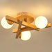 Ceiling Light Wooden Crossed Lines Modern Interior Lighting | Wolira