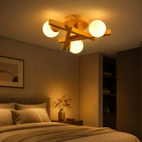 Ceiling Light Wooden Crossed Lines Modern Interior Lighting | Wolira