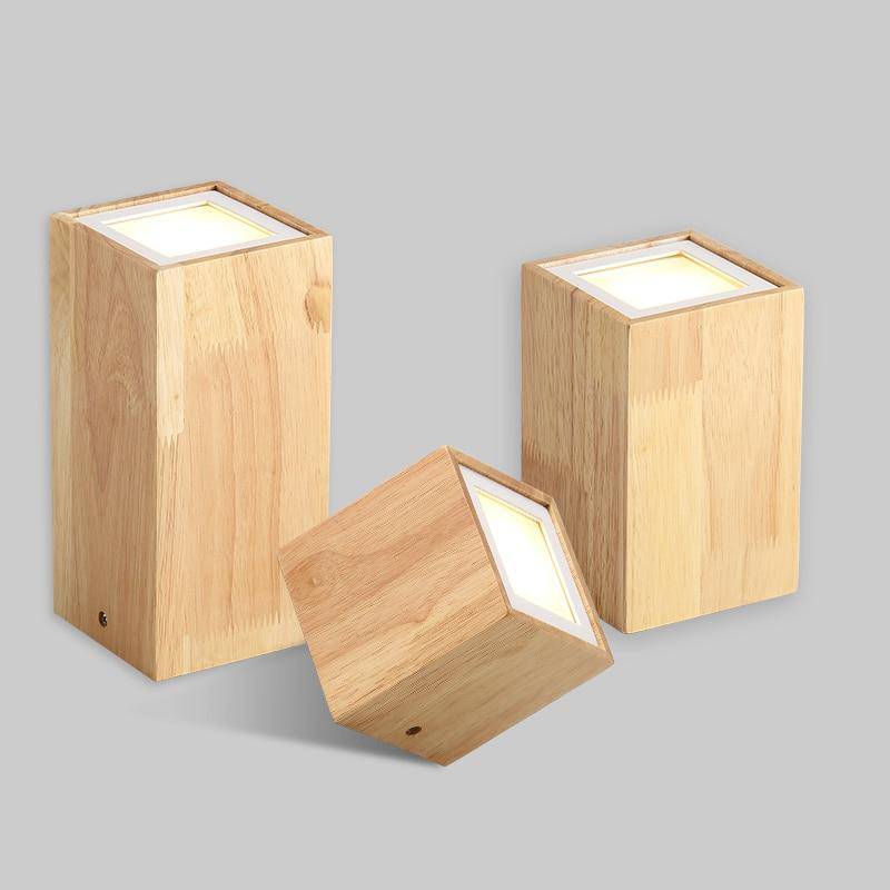 Ceiling Light Wooden Cube Scandinavian Style | Nuxela