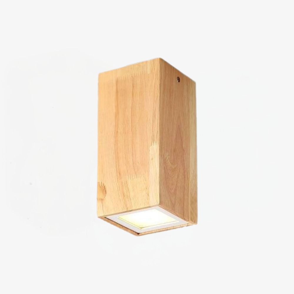 Ceiling Light Wooden Cube Scandinavian Style | Nuxela