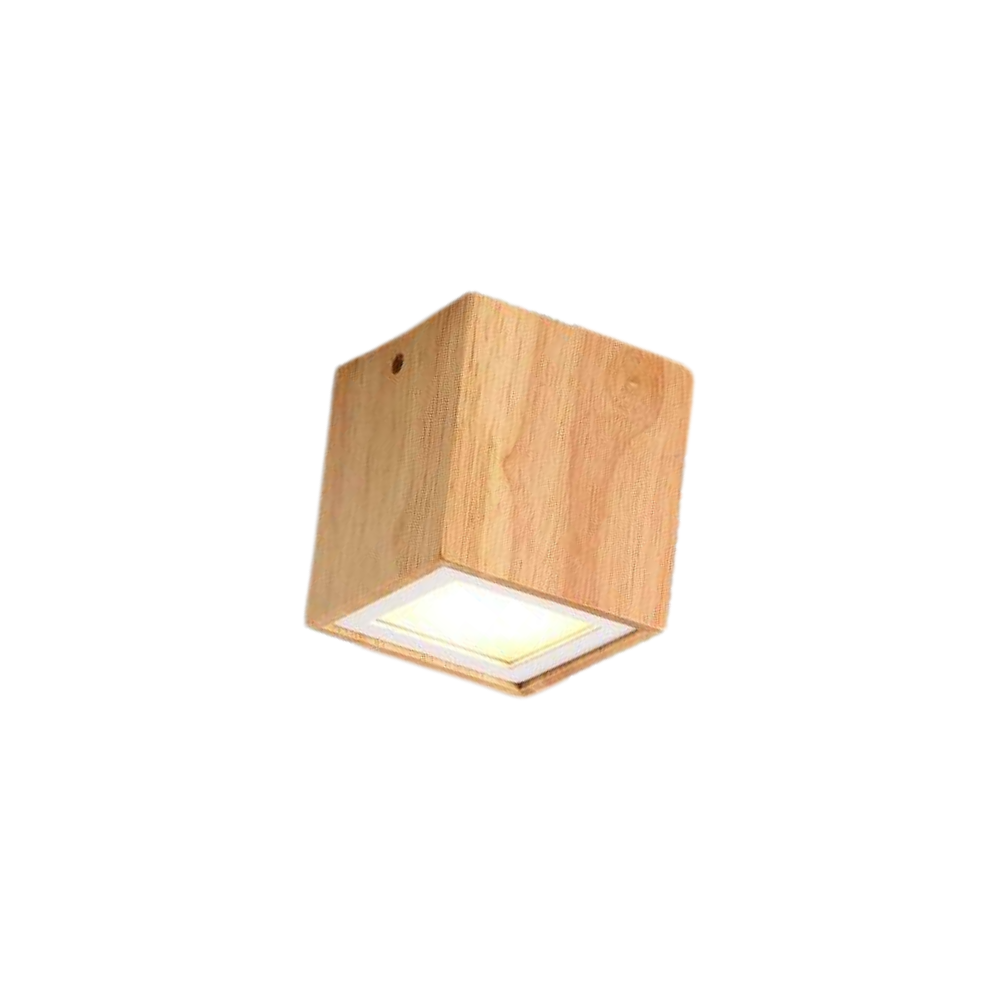 Ceiling Light Wooden Cube Scandinavian Style | Nuxela