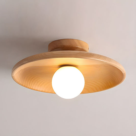Ceiling Light Wooden Globe Flush Mount Nordic Style | Norval