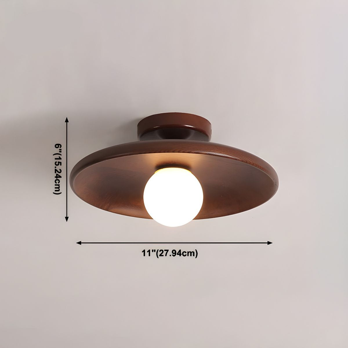 Ceiling Light Wooden Globe Flush Mount Nordic Style | Norval