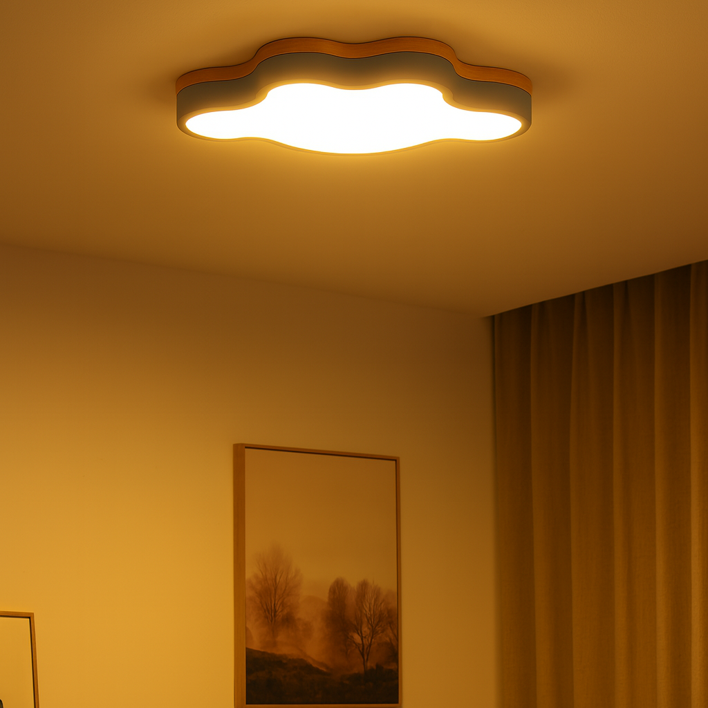 Ceiling Light Wooden LED Scandinavian Cloud Design | Sotami