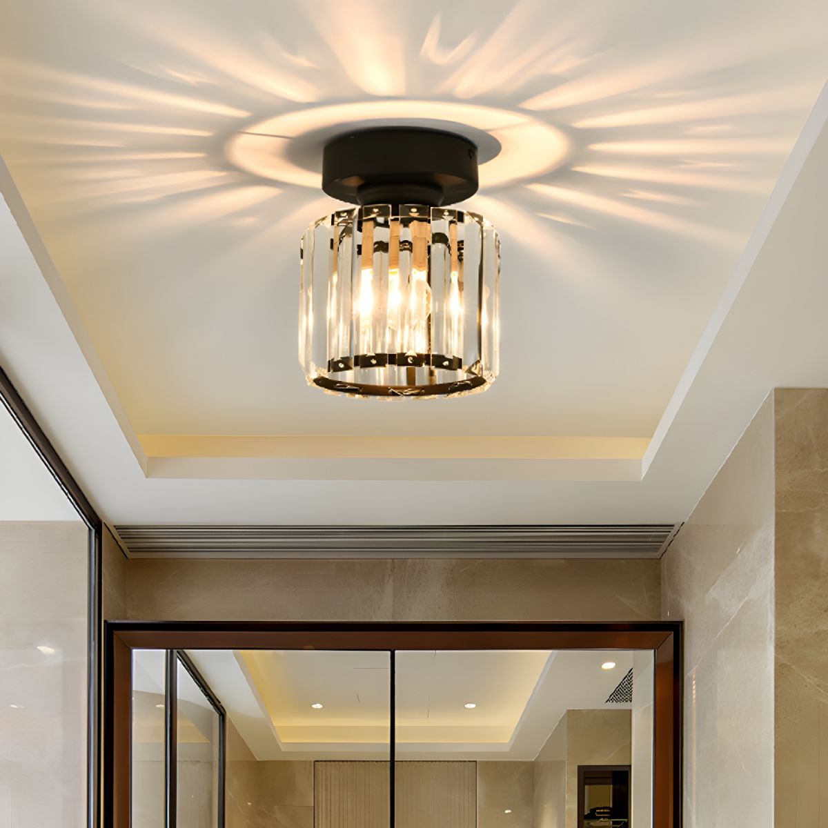 Ceiling Light with Crystal Nordic Flush Mount Design | Klyven