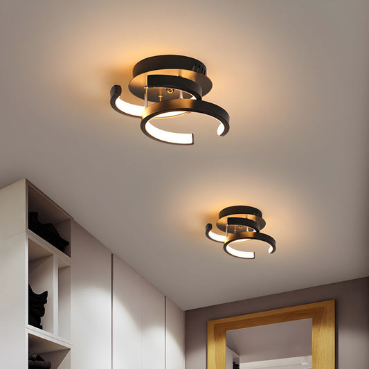 Ceiling Light with LED Moon Shape Modern Black White | Zeymir