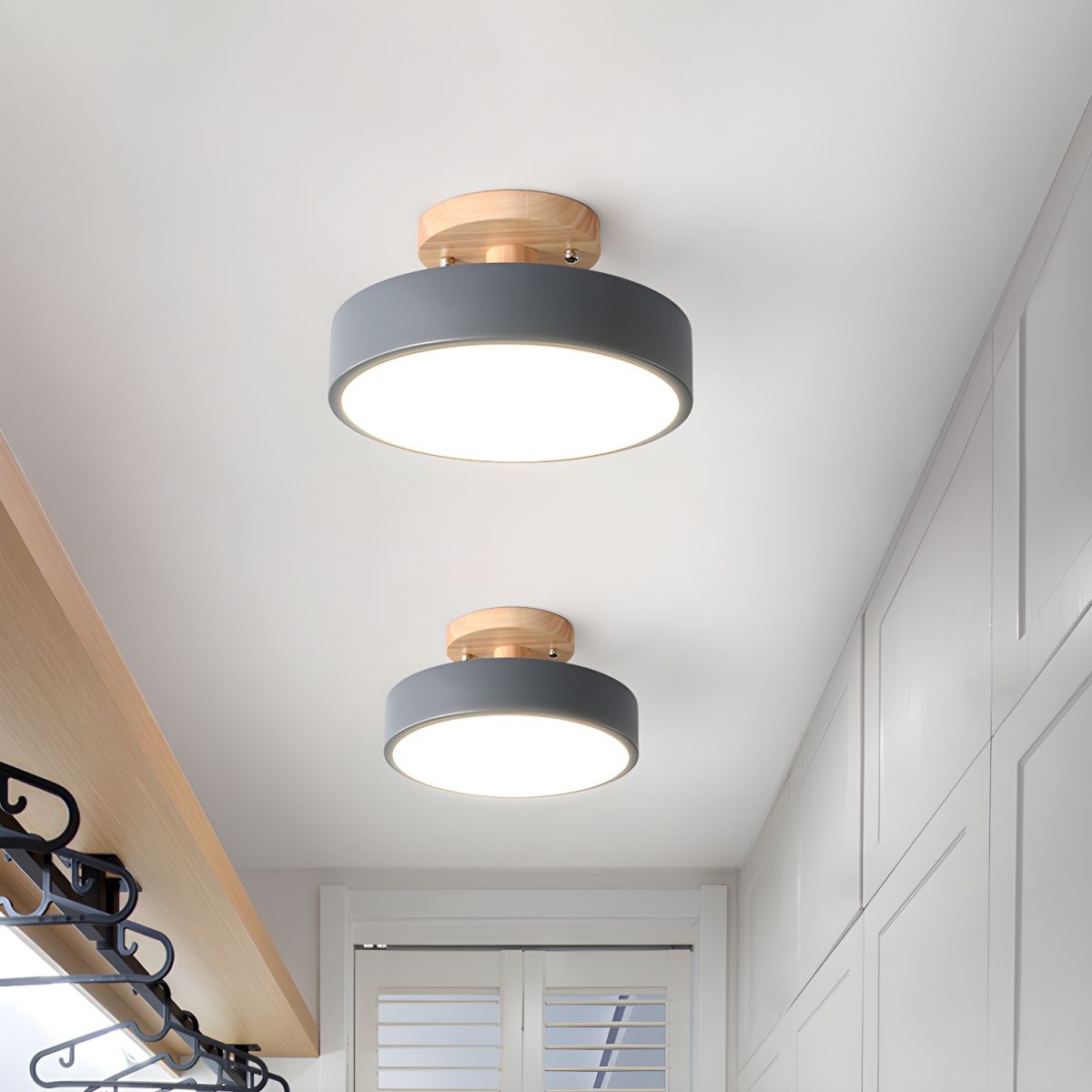 Ceiling Light with LED Nordic Style Wood Canopy | Norvyn