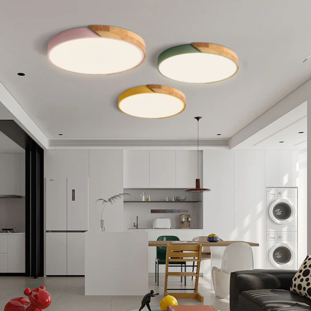 Ceiling Light with LED Scandinavian Wood Design | Norvian