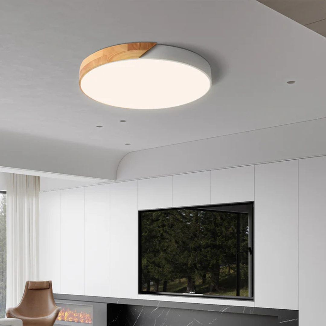 Ceiling Light with LED Scandinavian Wood Design | Norvian