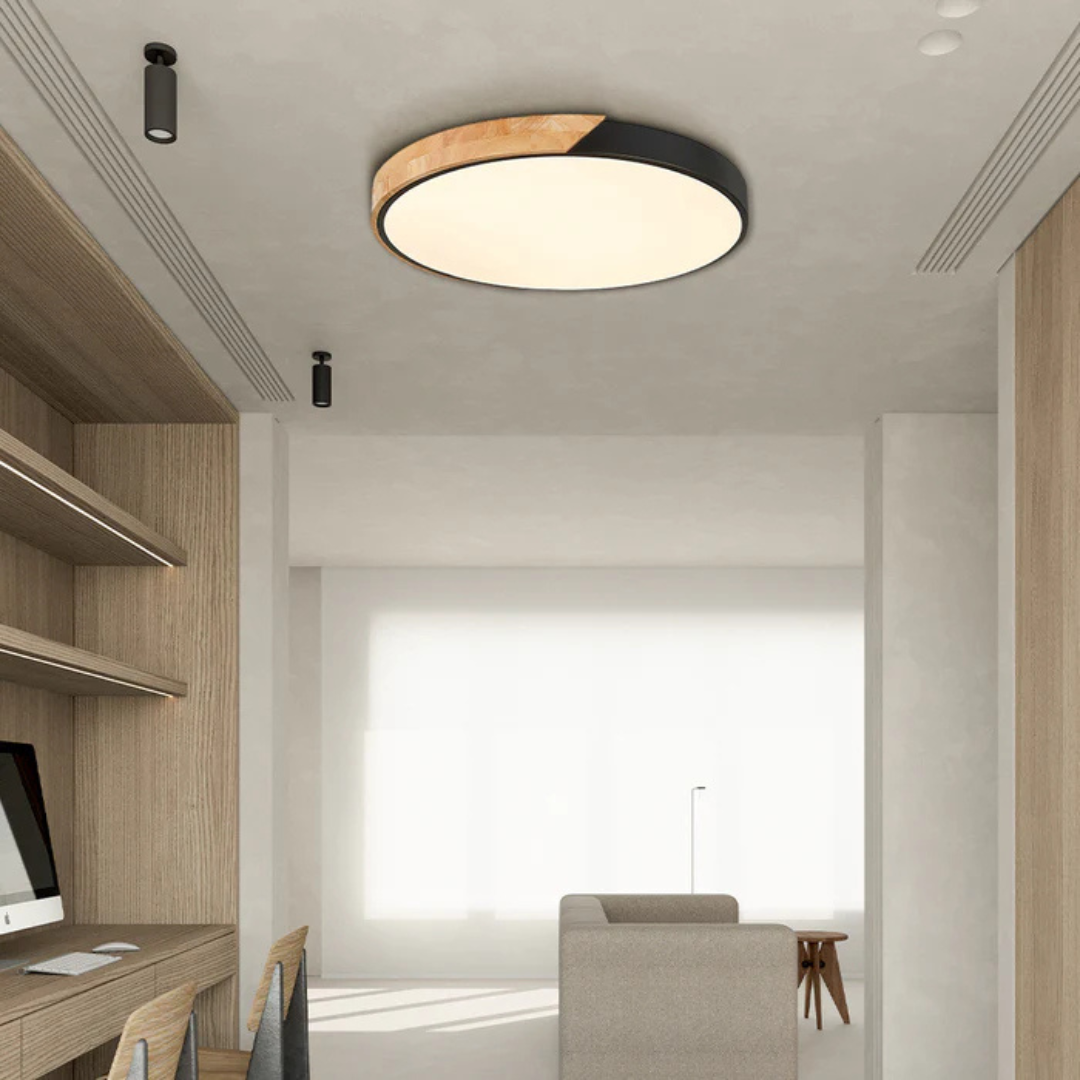 Ceiling Light with LED Scandinavian Wood Design | Norvian