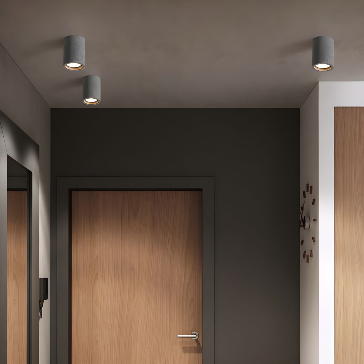 Ceiling Light with Stone Cylinder Japanese Minimalist Style | Yamori