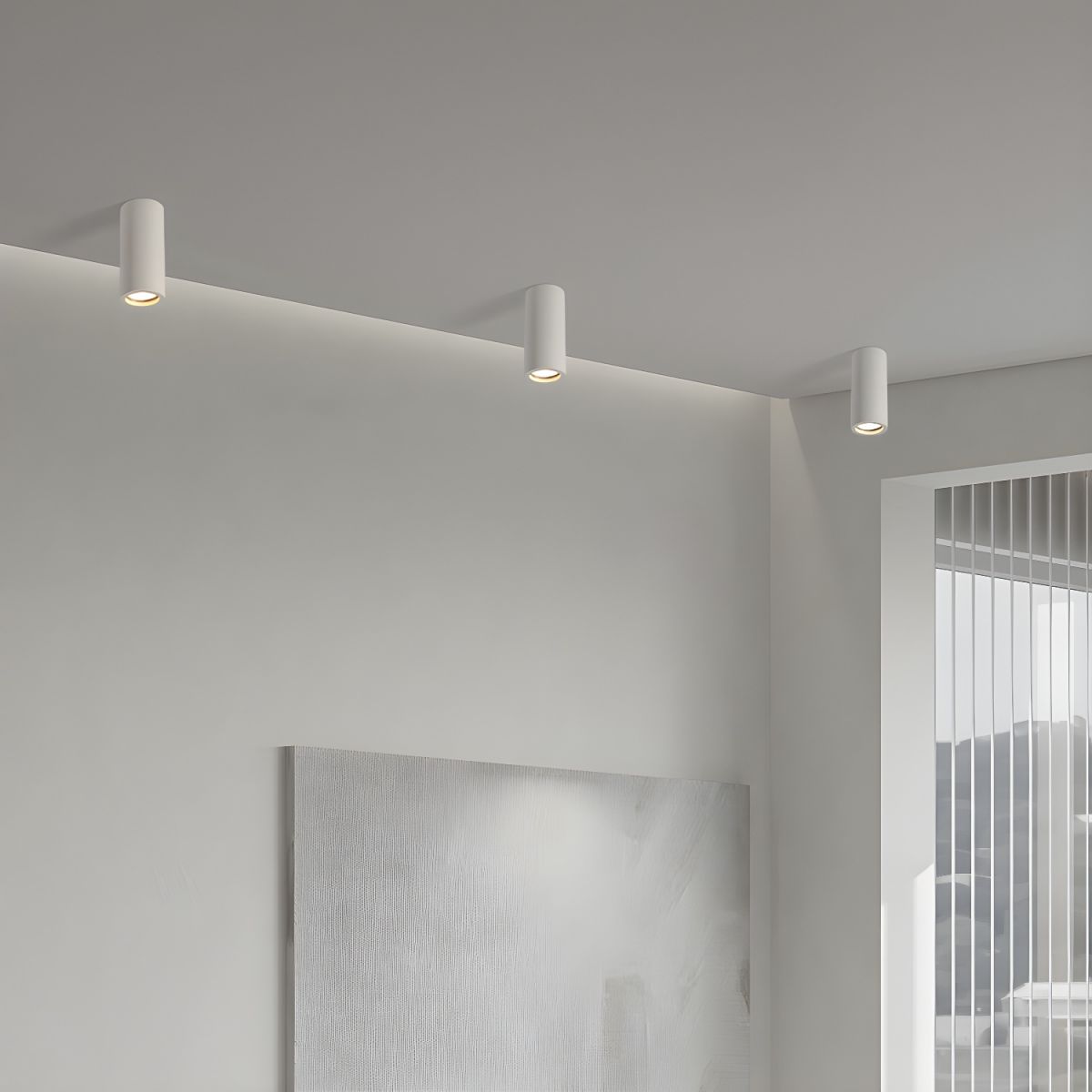 Ceiling Light with Stone Cylinder Japanese Minimalist Style | Yamori