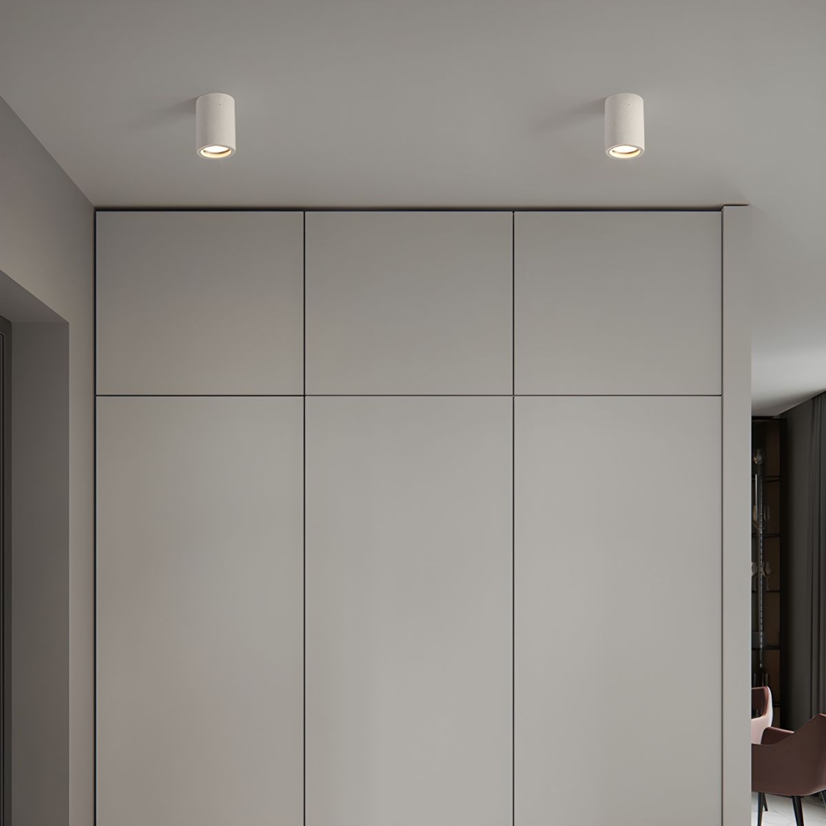 Ceiling Light with Stone Cylinder Japanese Minimalist Style | Yamori