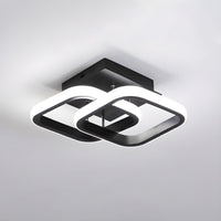 Ceiling light with LED square modern black or white metal | Zeymin