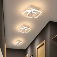 Ceiling light with LED square modern black or white metal | Zeymin