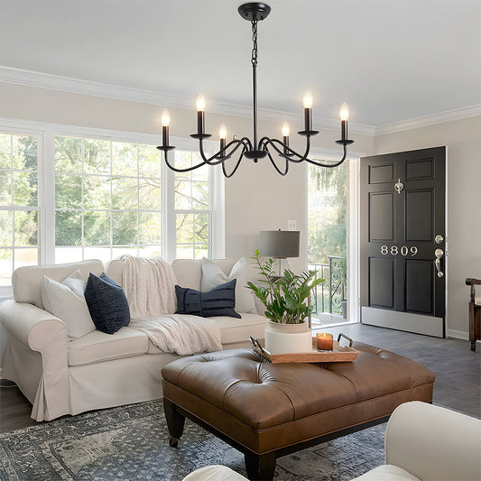 Chandelier Modern Iron Adjustable Height | Zinora