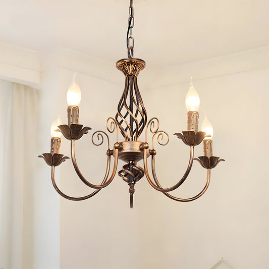 Chandelier Vintage Bronze Iron Dining Pendant | Curvani