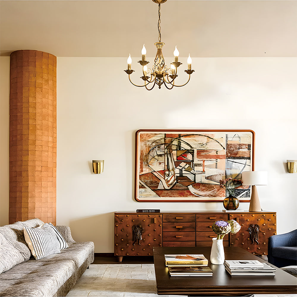 Chandelier Vintage Bronze Iron Dining Pendant | Curvani